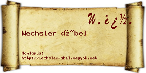 Wechsler Ábel névjegykártya